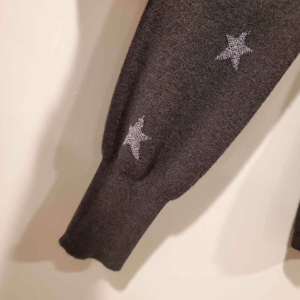 Ann Taylor Silver Thread Star Pattern Crewneck Sw… - image 5